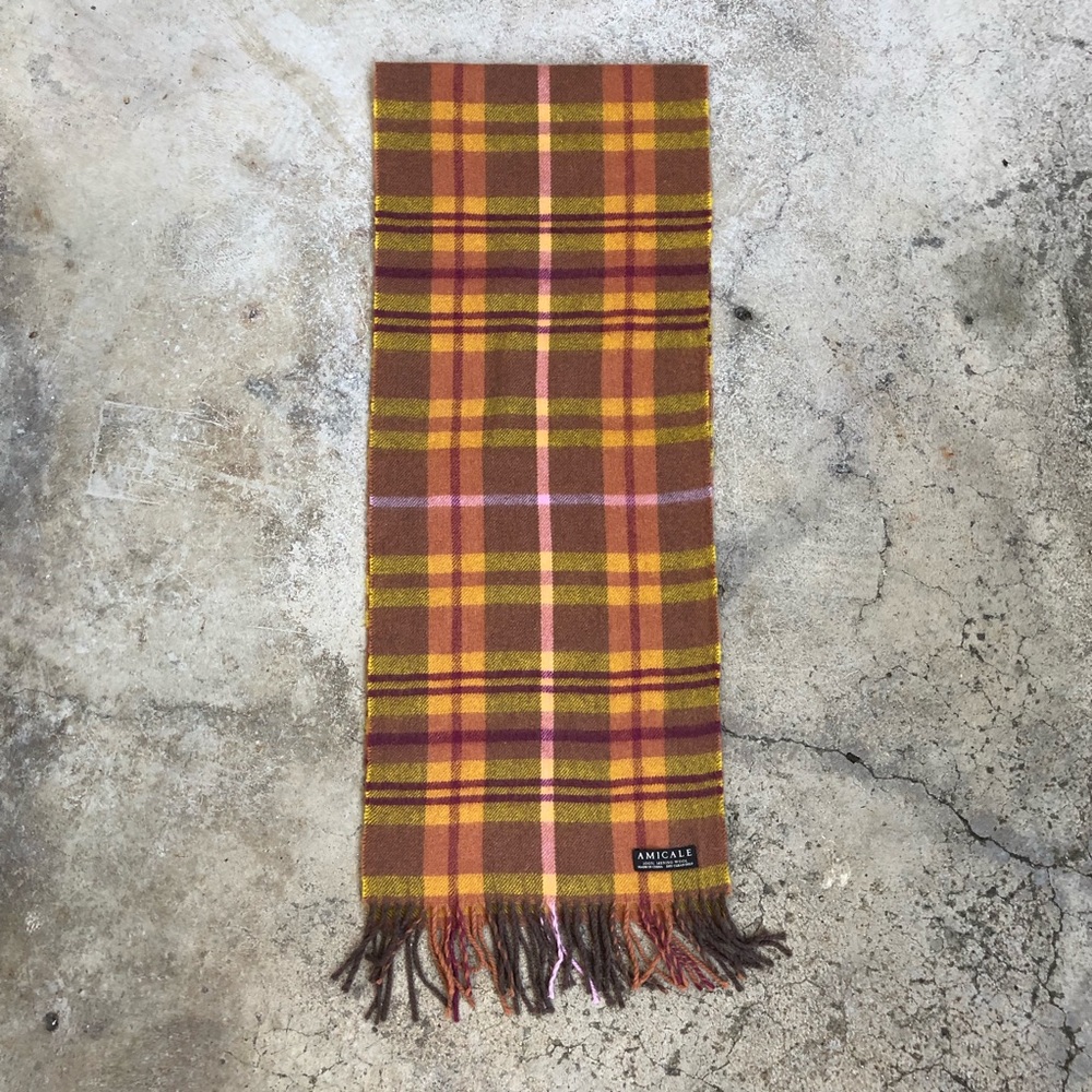 AMICALE Wool plaid scarf OS